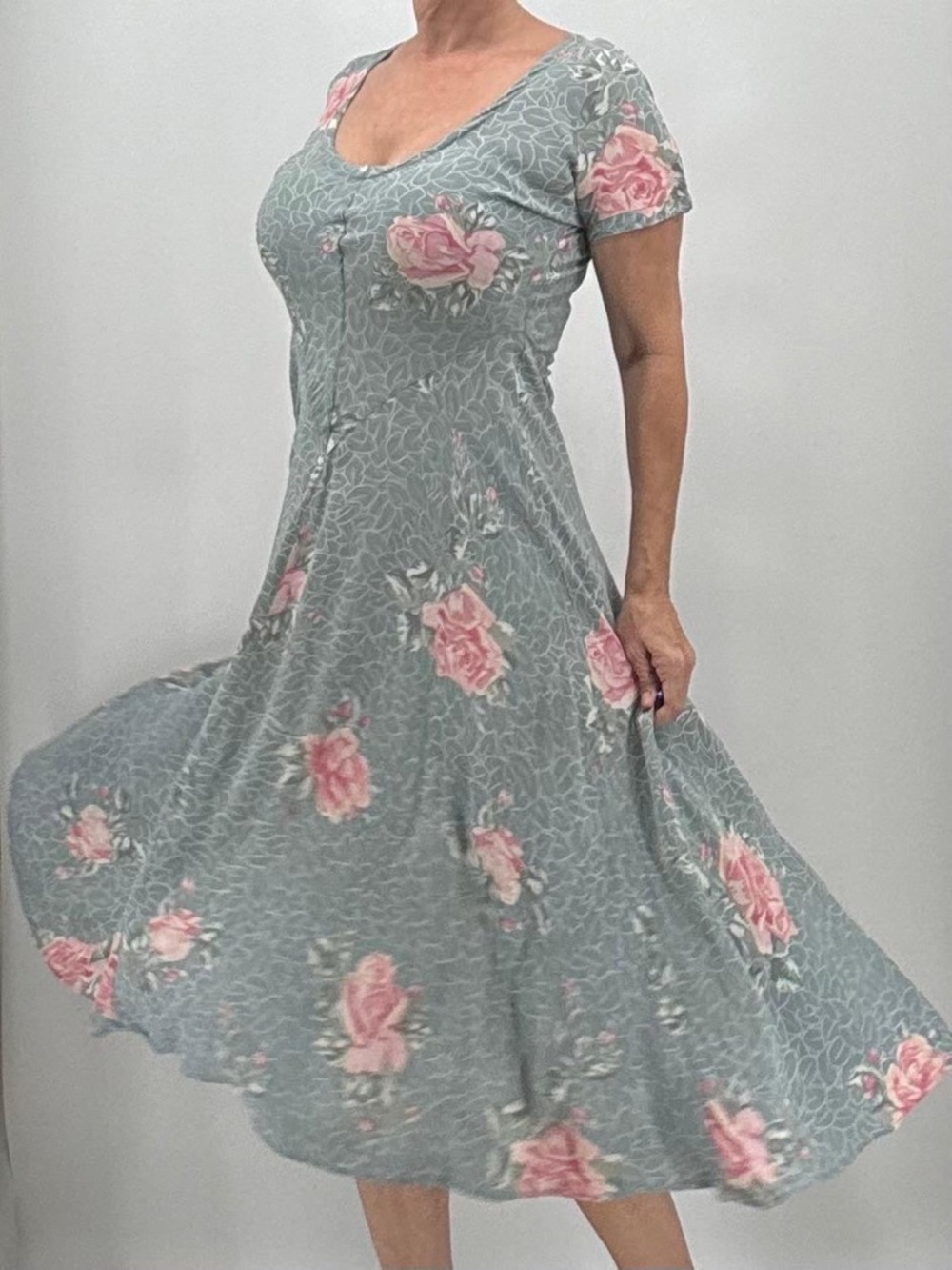 Vintage 90s Starina Fairycore Coquette Cottagecore Romantic Floral Print Dress